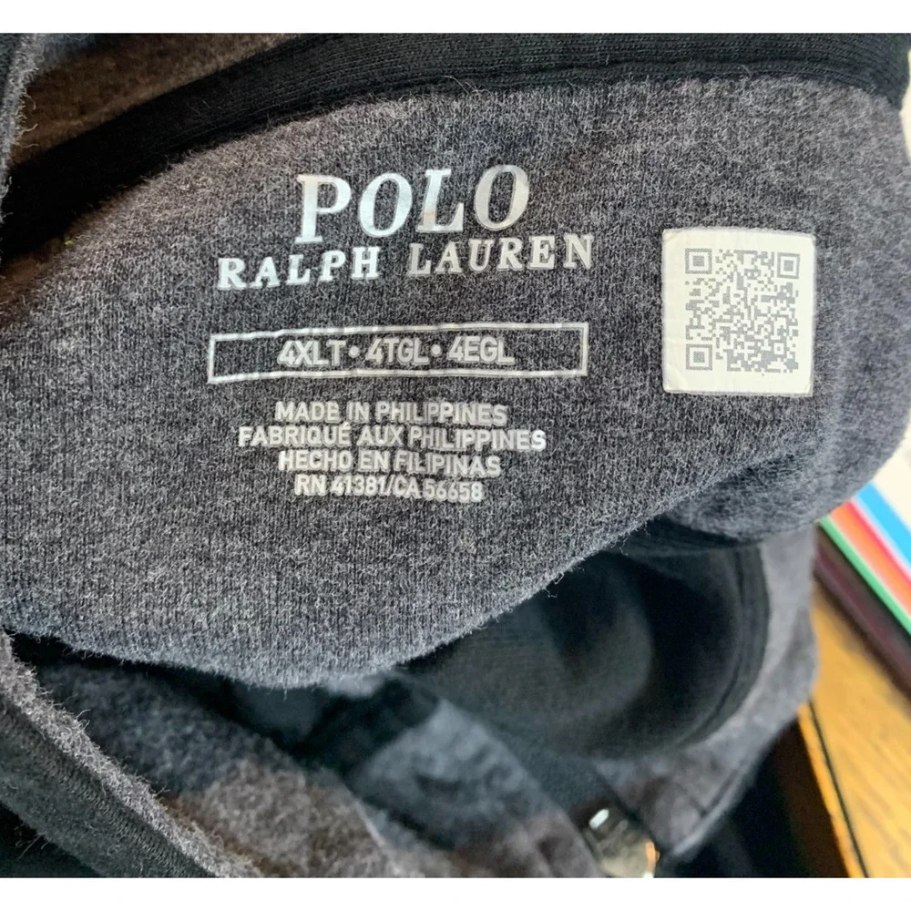 Polo Ralph Lauren Men's Size 4XLT Black Mock Neck 1/4 Zip Pullover NWT